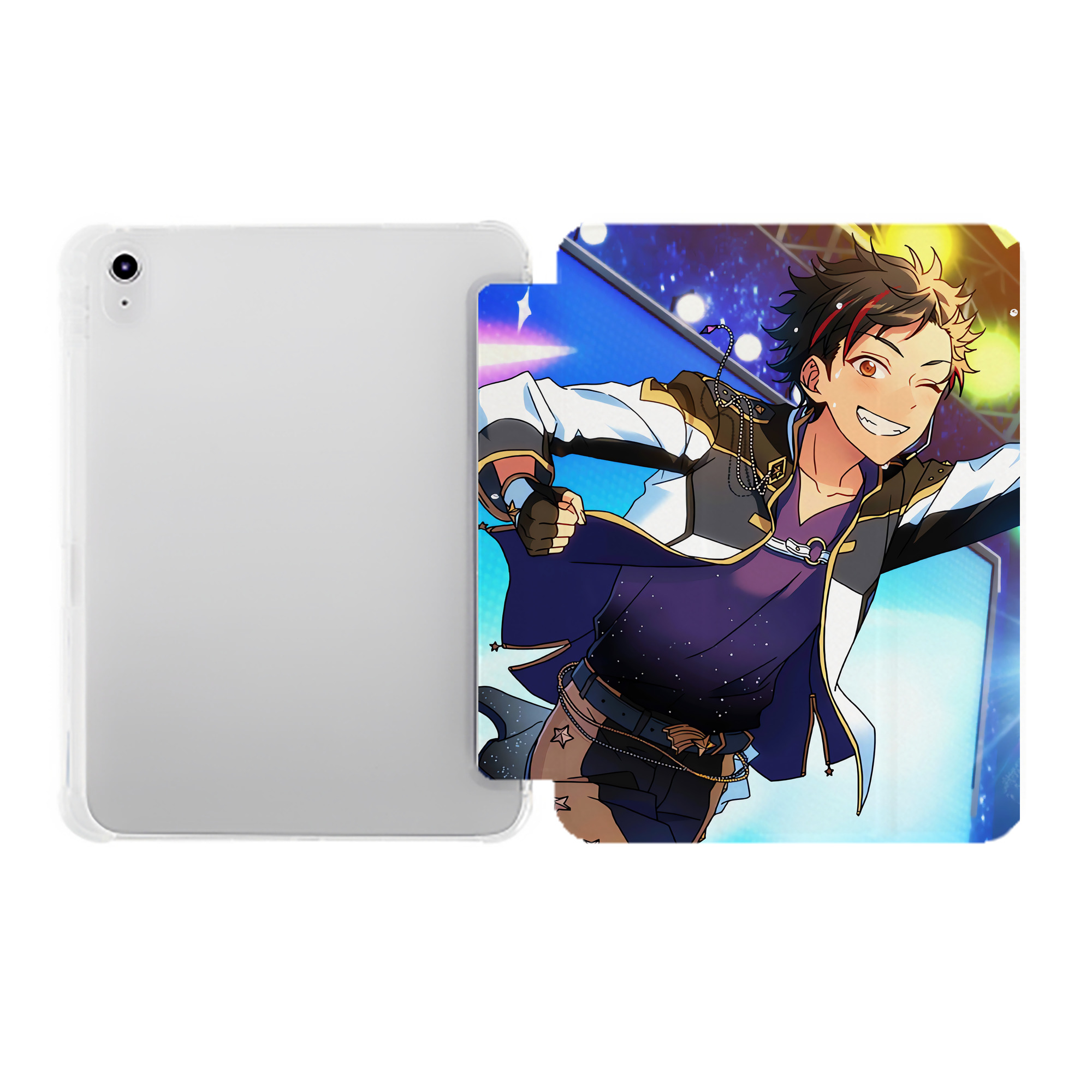 （画像用） あんさんぶるスターズ! Ensemble Stars IPad ケース ペン収納付き 三つ折りスタンド PUレザー×シリコン 対応機種9.5/10.5/10.9インチ